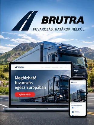 Brutra Kft. website on laptop and mobile — Website Development