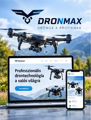 Dronmax Kft. website on laptop and mobile — E-commerce & Product Catalogue