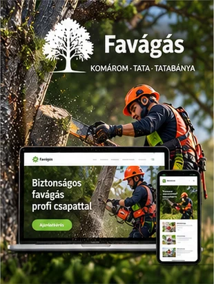 Favágás Komárom, Tata, Tatabánya website on laptop and mobile — Website Development