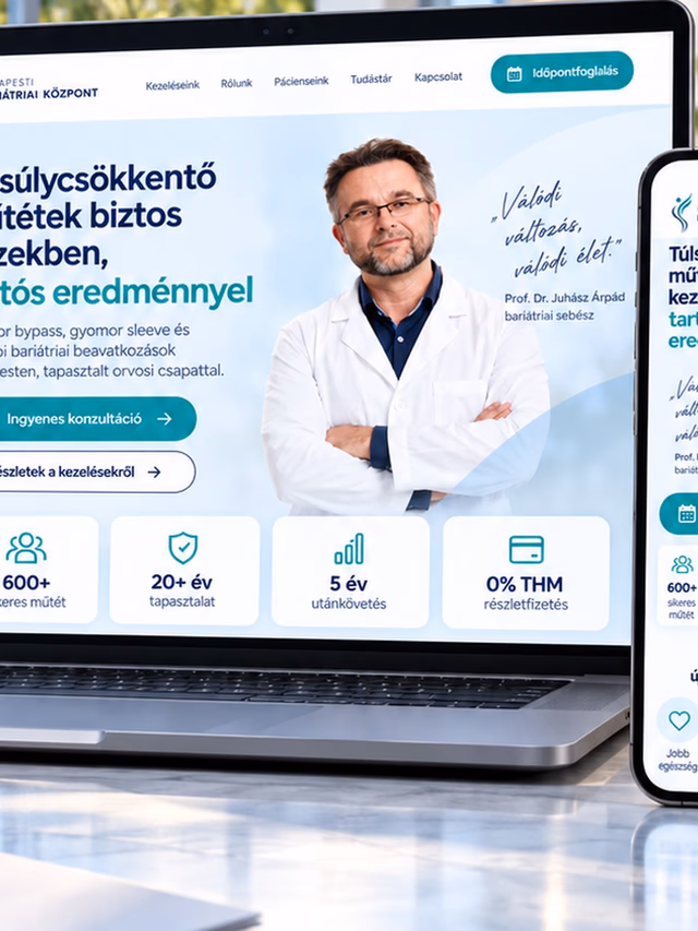 Budapesti Bariátriai Központ projekt weboldal