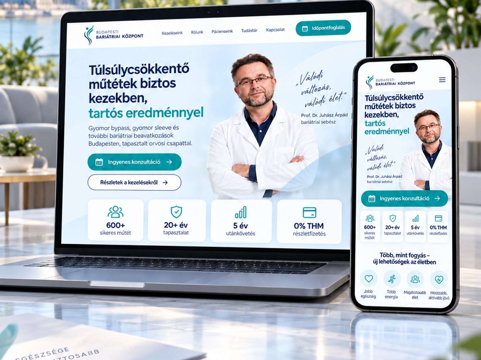 Budapesti Bariátriai Központ túlsúlycsökkentő műtét weboldal (tulsulycsokkentomutet.hu)
